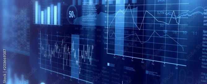 blue financial charts