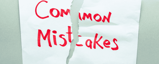 Image depicting a torn piece of paper with a list of common trading mistakes written on it, 5 Biggest Mistakes New Traders Make including planning, risk management, emotions, overtrading, and expectations.